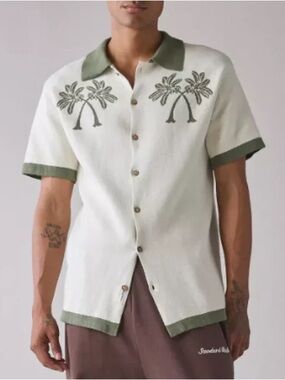 Critical Slide Mens Woven Knits Palm Design Size L NWT
